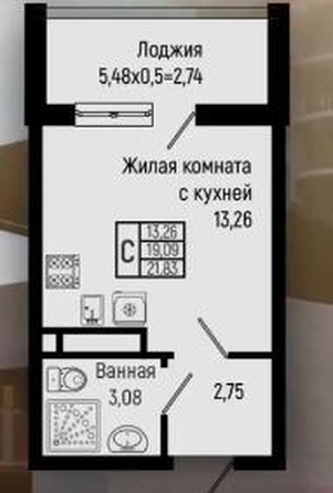
  Продается студия 21.83 м². Фото 10.