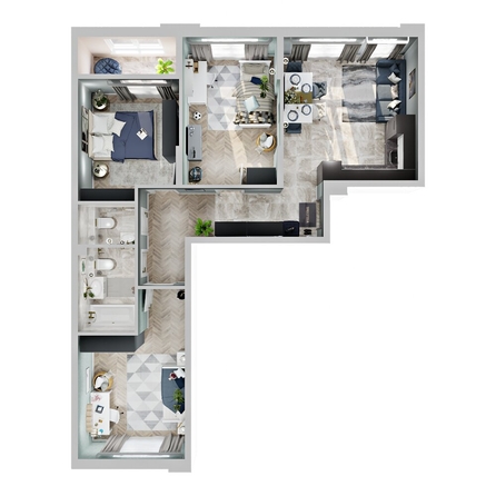 
  Продается 3-комн. квартира 74.95 м², в ЖК Зеленая территория, литера 1.2. Фото 2.