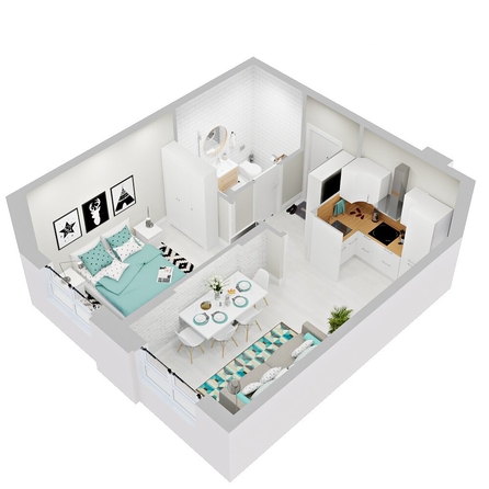 
  Продается 1-комн. квартира 37.6 м², в ЖК Зеленая территория, литера 1.2. Фото 1.