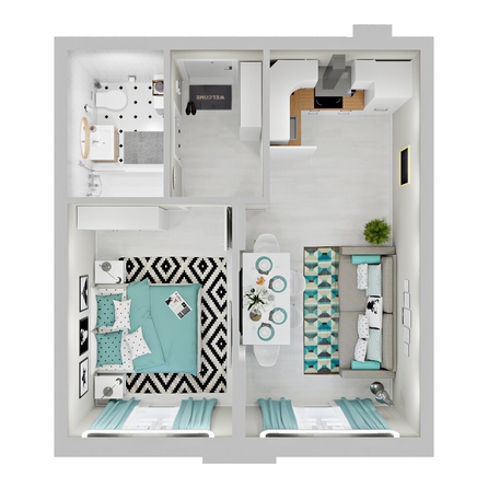 
  Продается 1-комн. квартира 37.6 м², в ЖК Зеленая территория, литера 1.2. Фото 2.