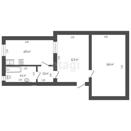 
  Продается 2-комн. квартира 43.3 м². Фото 17.