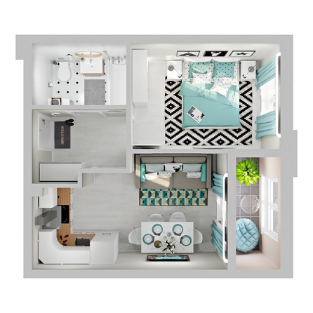 
  Продается 1-комн. квартира 35.5 м², в ЖК Зеленая территория, литера 1.2. Фото 2.