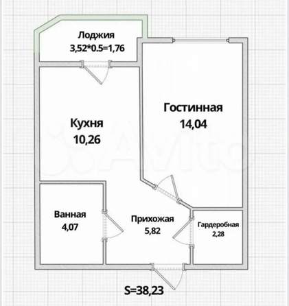 
  Продается 1-комн. квартира 38 м². Фото 23.