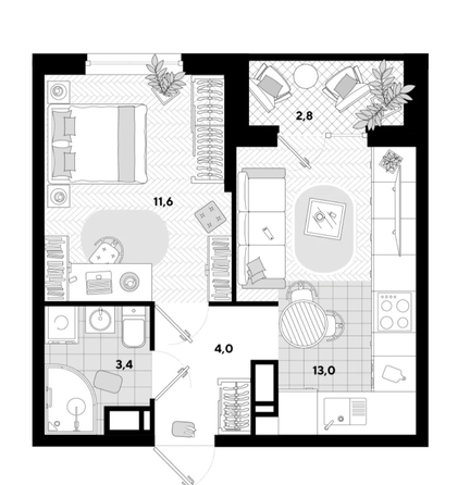
  Продается 1-комн. квартира 35 м². Фото 31.