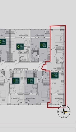 
  Продается 1-комн. квартира 45.7 м². Фото 32.