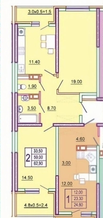 
  Продается 2-комн. квартира 67 м². Фото 14.