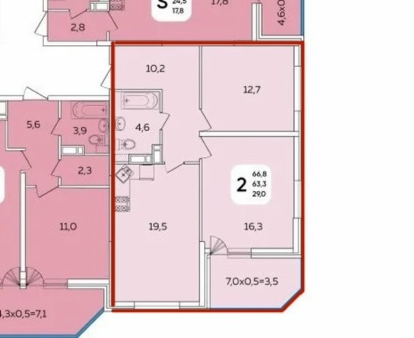 
  Продается 2-комн. квартира 70 м². Фото 20.