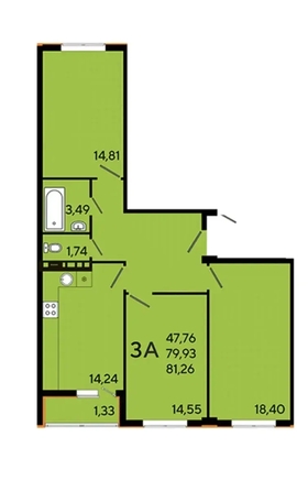 
  Продается 3-комн. квартира 82 м². Фото 26.