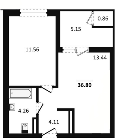 
  Продается 1-комн. квартира 38.5 м². Фото 2.