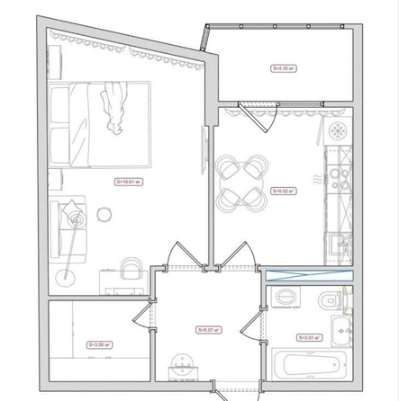 
  Продается 1-комн. квартира 43 м². Фото 19.