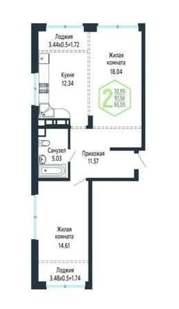 
  Продается 2-комн. квартира 67 м², в ЖК Гарантия на Обрывной, литера 3. Фото 24.