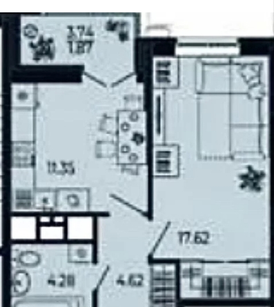 
  Продается 1-комн. квартира 38 м², в ЖК Дружный, 2 очередь дом 3.1. Фото 12.