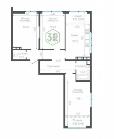 
  Продается 3-комн. квартира 96 м². Фото 3.
