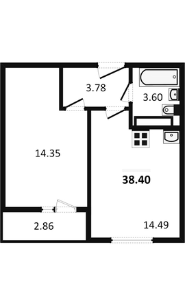 
  Продается 1-комн. квартира 38.4 м². Фото 22.
