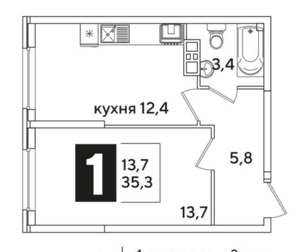 
  Продается 1-комн. квартира 35 м². Фото 14.