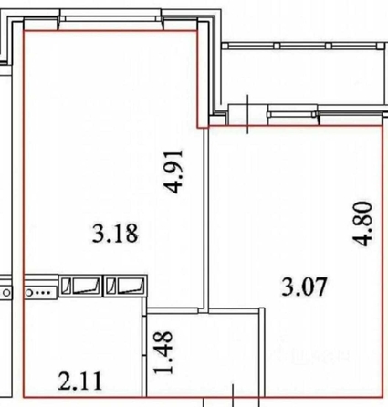 
  Продается 1-комн. квартира 37 м², в ЖК Смородина, литера 5. Фото 19.