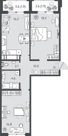 
  Продается 2-комн. квартира 71.5 м², в ЖК Все Свои ВИП, литер 7. Фото 1.