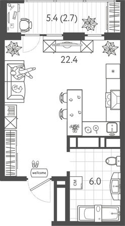 
  Продается студия 30.7 м², в ЖК Все Свои ВИП, литер 8. Фото 1.