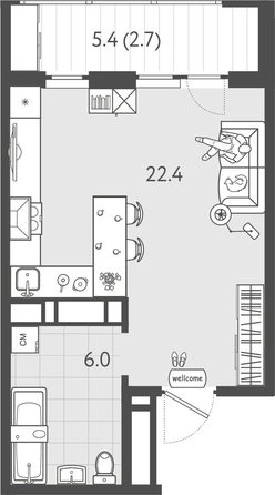 
  Продается студия 30.6 м², в ЖК Все Свои ВИП, литер 8. Фото 1.