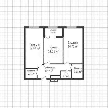 
  Продается 2-комн. квартира 59.9 м². Фото 1.