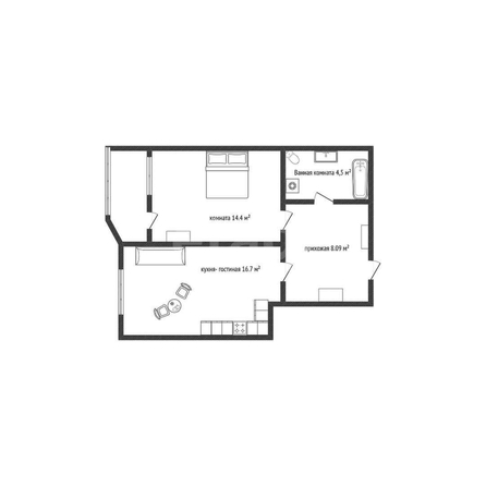 
  Продается 1-комн. квартира 43.7 м², в ЖК Ural (Урал). Фото 1.