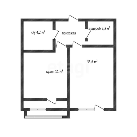 
  Продается 1-комн. квартира 35.6 м², в ЖК Ракурс , литер 7. Фото 1.