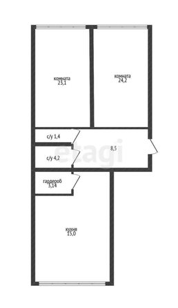 
  Продается 2-комн. квартира 79.5 м². Фото 2.