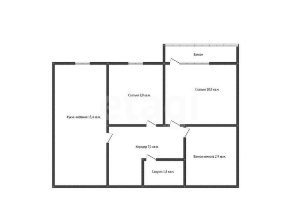 
  Продается 2-комн. квартира 48.7 м². Фото 2.