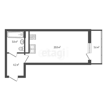 
  Продается студия 28.8 м², в ЖК Небо, литера 5. Фото 1.