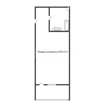 
  Продается студия 21 м². Фото 1.