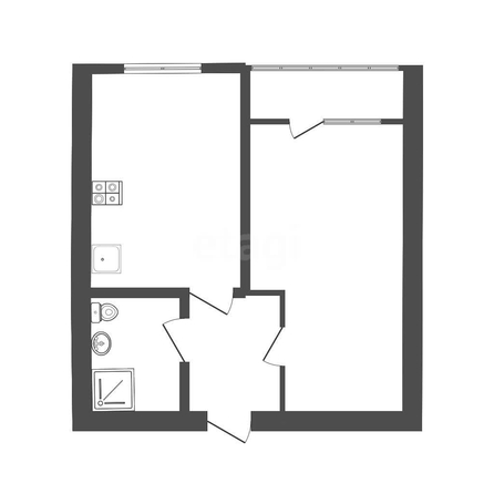 
  Продается 1-комн. квартира 34.9 м², в ЖК Самолет, литера 27. Фото 1.