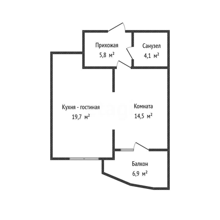 
  Продается 1-комн. квартира 44.2 м². Фото 5.