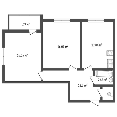 
  Продается 2-комн. квартира 59.6 м². Фото 1.