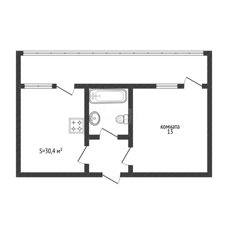
  Продается 1-комн. квартира 30.4 м². Фото 1.