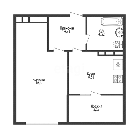 
  Продается 1-комн. квартира 33.5 м², в ЖК Архитектор, литера 2.1. Фото 1.