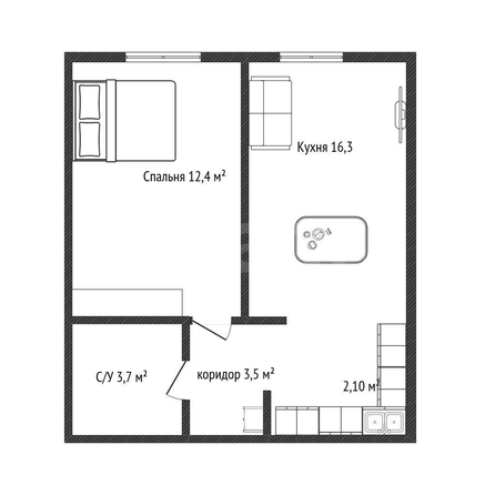 
  Продается 1-комн. квартира 37.3 м², в ЖК Самолет, литера 51. Фото 1.