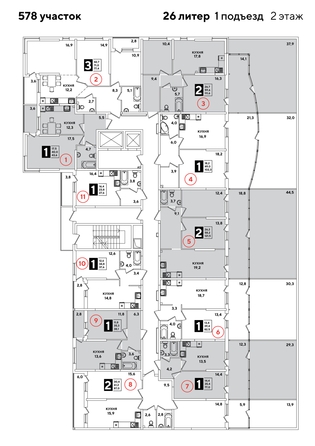 
  Продается 1-комн. квартира 103.1 м², в ЖК Самолет, литера 26. Фото 2.