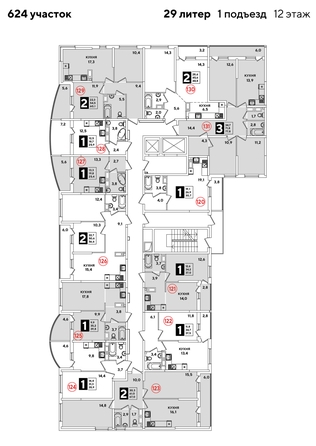 
  Продается 3-комн. квартира 77.8 м², в ЖК Самолет, литера 29. Фото 2.