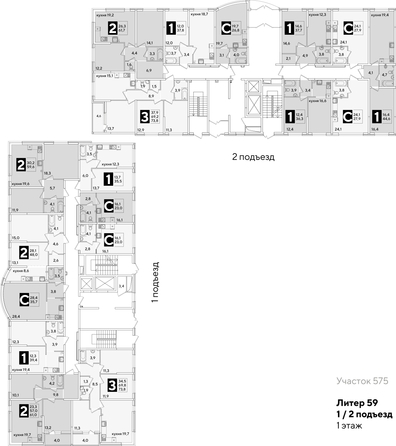 
  Продается 3-комн. квартира 73.8 м², в ЖК Самолет, литера 59. Фото 2.