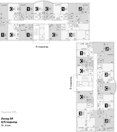 
  Продается студия 36 м², в ЖК Самолет, литера 59. Фото 2.