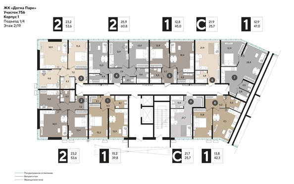
  Продается 2-комн. квартира 60.8 м², в ЖК ДОГМА ПАРК, лит 13. Фото 2.