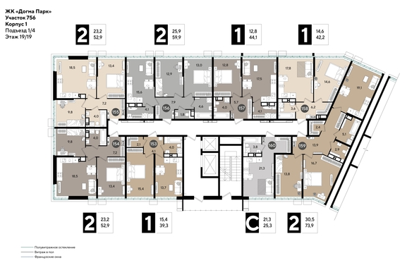 
  Продается 2-комн. квартира 73.9 м², в ЖК ДОГМА ПАРК, лит 13. Фото 2.