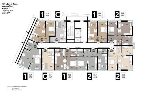 
  Продается 1-комн. квартира 39.8 м², в ЖК ДОГМА ПАРК, лит 13. Фото 2.