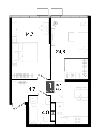 
  Продается 1-комн. квартира 47.7 м², в ЖК ДОГМА ПАРК, литера 18. Фото 1.