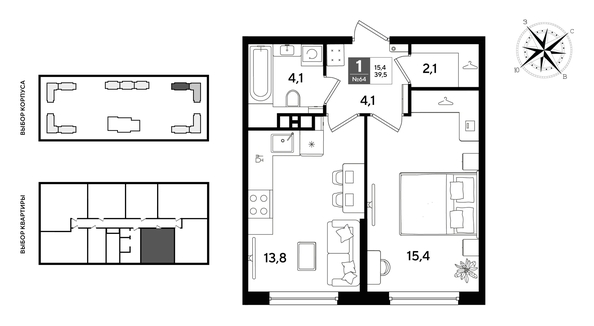 
  Продается 1-комн. квартира 39.5 м², в ЖК ДОГМА ПАРК, литера 22. Фото 1.