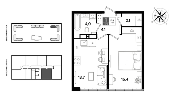
  Продается 1-комн. квартира 39.3 м², в ЖК ДОГМА ПАРК, литера 22. Фото 1.