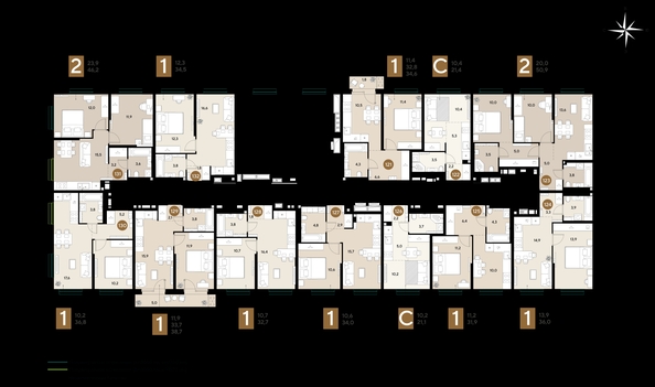 
  Продается 1-комн. квартира 34.6 м², в ЖК ГРЕЙД, литер 14. Фото 2.