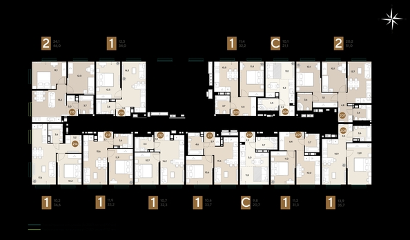 
  Продается 1-комн. квартира 32.2 м², в ЖК ГРЕЙД, литер 14. Фото 2.