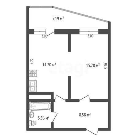 
  Продается 1-комн. квартира 42.5 м². Фото 1.