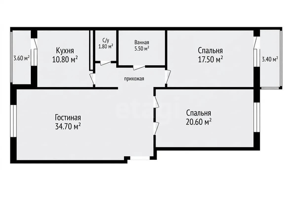 
  Продается 3-комн. квартира 90.8 м². Фото 1.